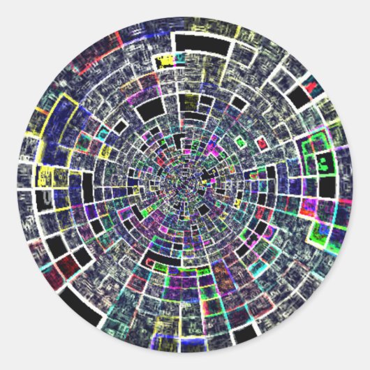 異常なカラフル模様 ラウンドシール (正面)