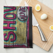 異常なショーのヴィンテージの旗 キッチンタオル (四つ折り)