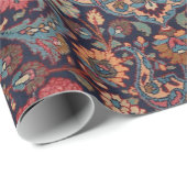 異常なペルシャ絨毯ブルーレッドデイジー ラッピングペーパー (ロールコーナー)