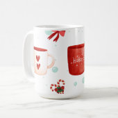 異常なモダン可愛い伝統的デザインクリスマス コーヒーマグカップ (正面左)