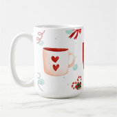 異常なモダン可愛い伝統的デザインクリスマス コーヒーマグカップ (左)