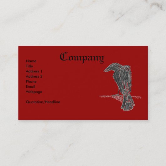 異常なワタリガラスかプリント 名刺 (正面)