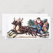 異常なヴィンテージダイカットサンタトインデアフォトカード シーズンカード (正面/裏面)