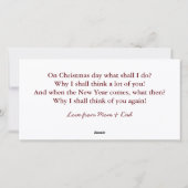 異常なヴィンテージダイカットサンタトインデアフォトカード シーズンカード (裏面)