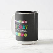 異常な先生の引用文の黒板のマグ ツートーンマグカップ (正面左)