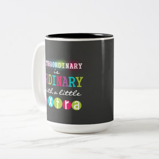 異常な先生の引用文の黒板のマグ ツートーンマグカップ (正面左)