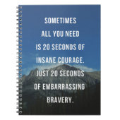 異常な勇気の引用文の20秒 ノートブック (正面)