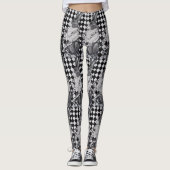 異常な白黒オランダラビットウィメンズレギンス レギンス (正面)