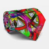 異常な赤い緑のカラフル万華鏡のように千変万化するパターン曼荼羅t ネクタイ (ロール)
