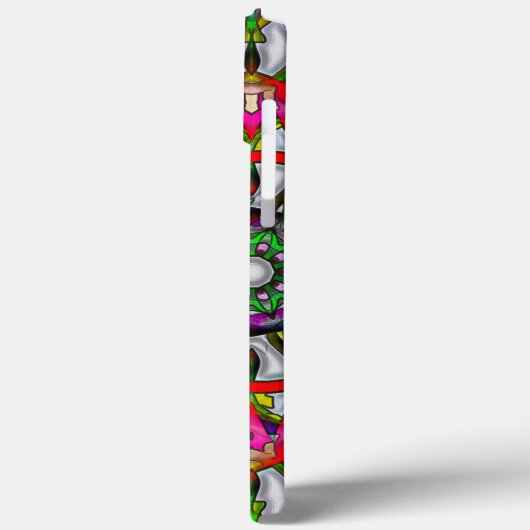 異常な赤い緑のカラフル万華鏡のように千変万化するパターン曼荼羅t Case-Mate iPhoneケース (裏面 / 左)
