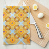 異常な黄色の幾何学的 キッチンタオル (四つ折り)