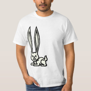 異常に長い耳のワイシャツが付いている熱狂するなウサギ Tシャツ