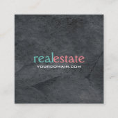 異常グレイモダンスタイル実在不動産業者 スクエア名刺 (正面)