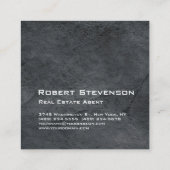 異常グレイモダンスタイル実在不動産業者 スクエア名刺 (裏面)