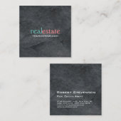異常グレイモダンスタイル実在不動産業者 スクエア名刺 (正面/裏面)