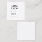 異常サイズ白黒モダン スタイリッシュ スクエア名刺 (正面/裏面)