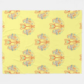 異常スピリチュアル記号パターン6 フリースブランケット (正面(横))