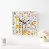 異常未来型電子スタイルデザイン スクエア壁時計 (ホーム)