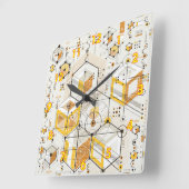 異常未来型電子スタイルデザイン スクエア壁時計 (傾斜)