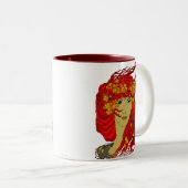 異教のなギリシア火薬の女神のヘスティアーのウィッカ信者の芸術 ツートーンマグカップ (正面右)