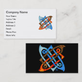 異教のなケルト結び目模様の地球の空気火水要素 名刺 (正面/裏面)