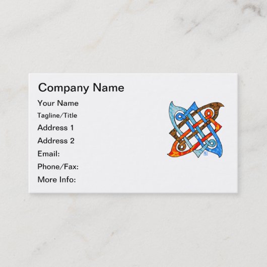 異教のなケルト結び目模様の地球の空気火水要素 名刺 (正面)