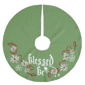 異教のなユール（キリスト降誕祭）の木のスカート、星形五角形の木のスカート、魔法使い ブラッシュドポリエステルツリースカート (正面)