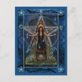 異教のな郵便はがき- Spellweaverの魔法使いの「青い~ Water ポストカード