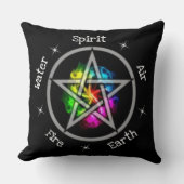 異教のウィッカ信者エレメンタルペンタグラム クッション (正面)