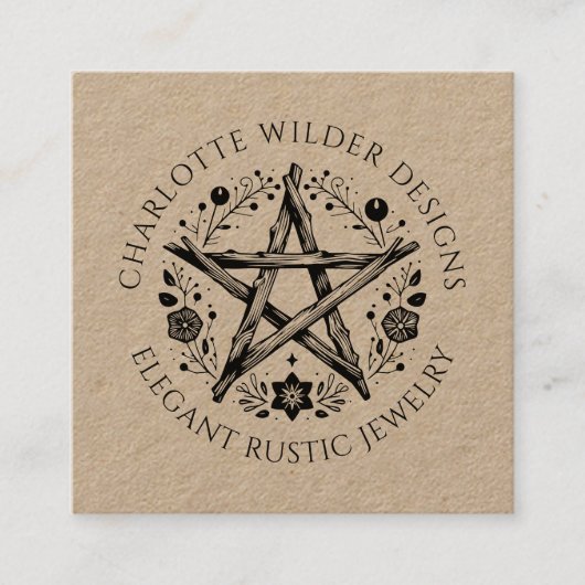 異教のウィッカ信者ク素朴ラフトジュエリー設計者 スクエア名刺 (正面)
