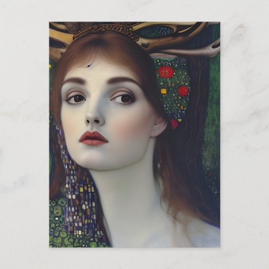 異教のクリムトスタイルの女性 ポストカード (正面)