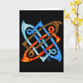 異教のケルト結び目模様大気消火水 カード (黄色い花)