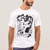 異教のスカルのヘビとキャンドル Tシャツ (正面)