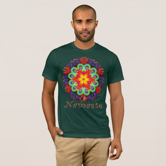 異教のナマステ万華鏡のように千変万化するパターン Tシャツ (正面フル)