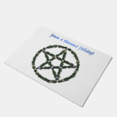 異教のホリデーユール（キリスト降誕祭）リース星形五角形 ドアマット (アングル)