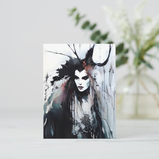 異教の女神ブラックイ絵画ンク ポストカード (スタンド正面)