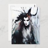 異教の女神ブラックイ絵画ンク ポストカード (正面/裏面)