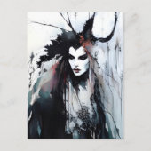 異教の女神ブラックイ絵画ンク ポストカード (正面)
