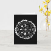 異教の年輪 ウィッチ ウィカ オスタラ お祝い カード (黄色い花)