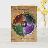 異教の誕生日 カード (黄色い花)