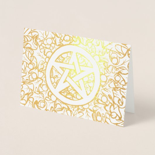 異教徒のユールペンタグラム 箔カード (正面)