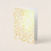 異教徒のユールペンタグラム 箔カード (正面)