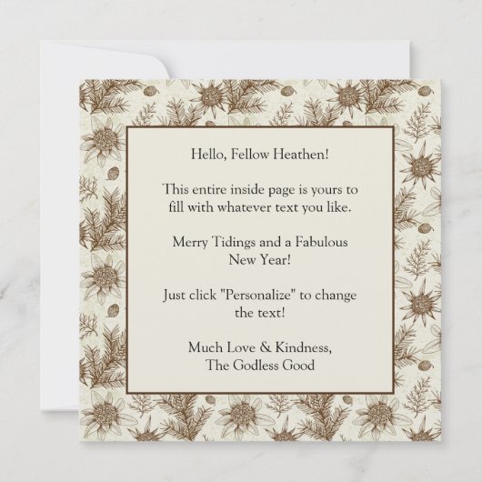 異教徒の挨拶の無神論者カード カード (裏面)