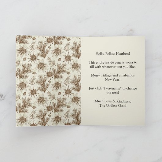 異教徒の挨拶クリスマスカード カード (内部)