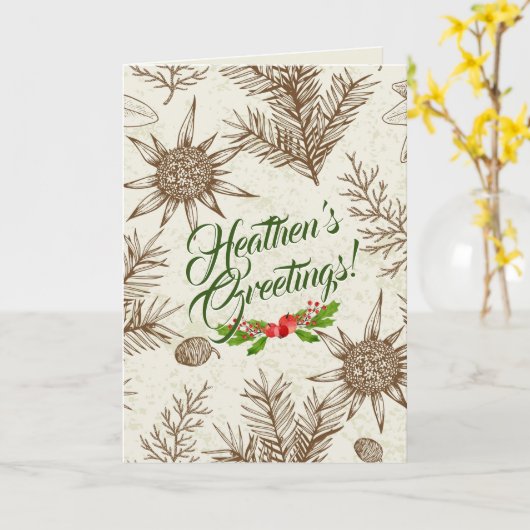 異教徒の挨拶クリスマスカード カード (黄色い花)
