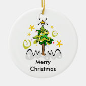 異教徒間のクリスマスおよびハヌカー セラミックオーナメント (正面)