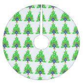 異教徒間のハヌカーのクリスマス ブラッシュドポリエステルツリースカート (正面)