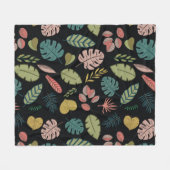 異方性葉のシームレスパターン フリースブランケット (正面(横))