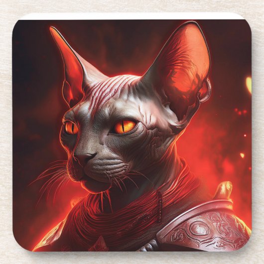 異星のスフィンクス猫戦士 コースター (正面)