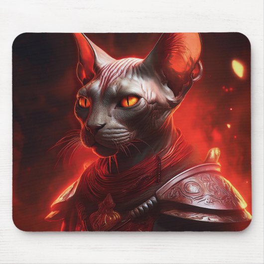 異星のスフィンクス猫戦士 マウスパッド (正面)